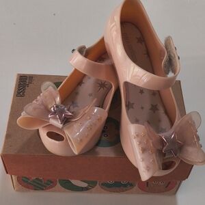 Mini Melissa Kids' Cream Star Bow Shoes